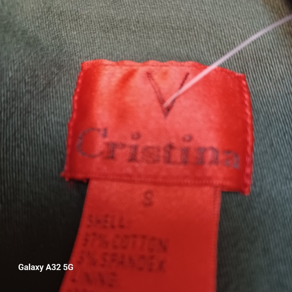 Christina New Green Jacket with Ruffled Hem and Structured Shoulders Size S - Picture 2 of 16